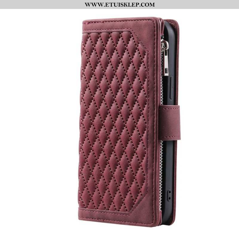 Etui Folio do Samsung Galaxy S23 Ultra 5G Pikowana Z Paskiem